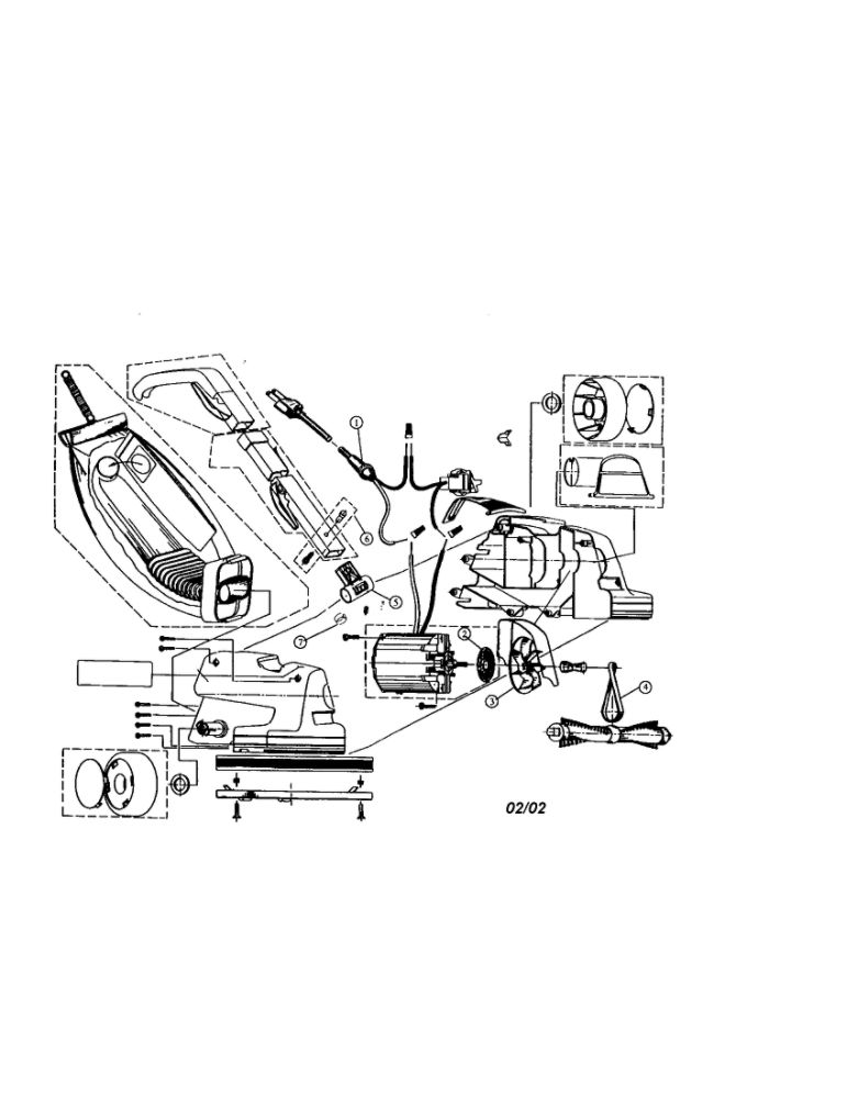 Broom Vacuum Diagram and Parts List for 733  Dirt Devil Upright Vacuum